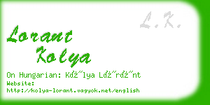lorant kolya business card